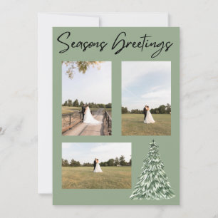 Tarjeta de árbol de Navidad Seasons Greetings