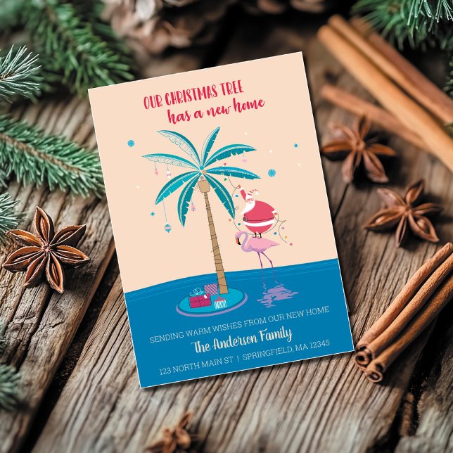 Tarjeta de árbol de Navidad tropical de Invitación (Subido por el creador)