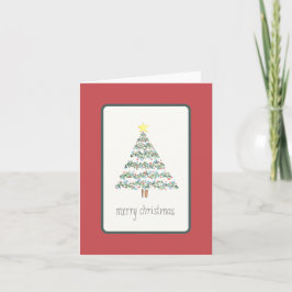 Tarjeta de árbol de Navidad - Vinos y bayas