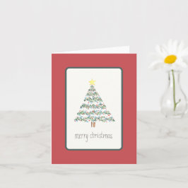 Tarjeta de árbol de Navidad - Vinos y bayas