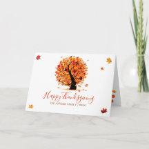 Tarjeta de árbol de otoño Happy Happy de Acción de