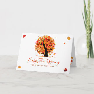 Tarjeta de árbol de otoño Happy Happy de Acción de