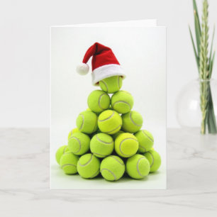 Tarjeta de árbol de pelota de tenis de Navidad