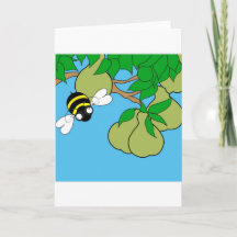 Tarjeta de árbol de pera amante de las abejas (en 
