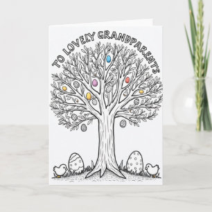 Tarjeta de árbol de primavera para abuelos