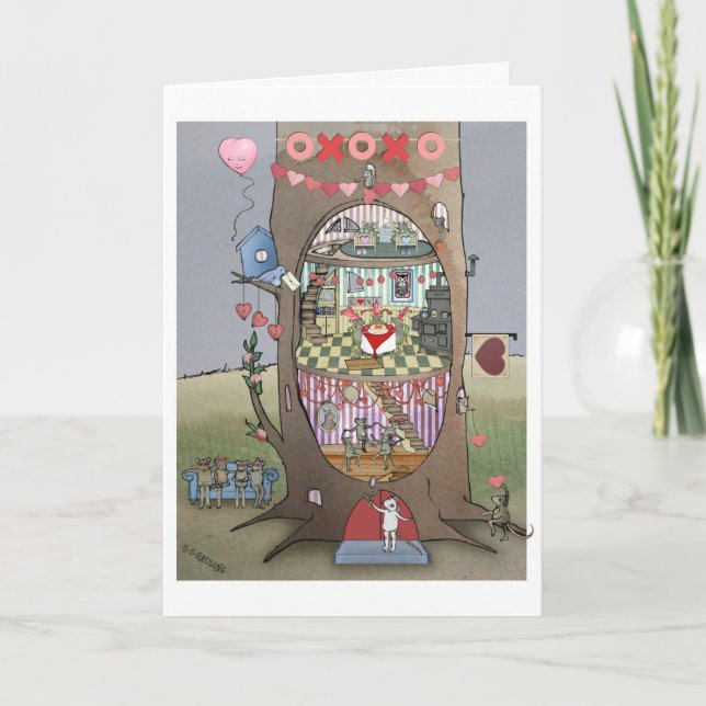 Tarjeta de árbol de San Valentín (Anverso)