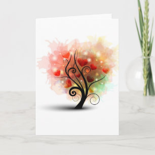 Tarjeta de árbol del corazón