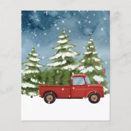 Tarjeta de árbol navideño de fotos del camión rojo