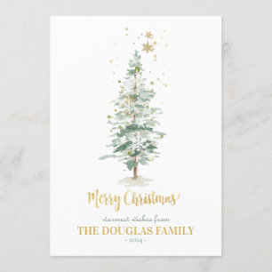 Tarjeta de árbol navideño de invierno