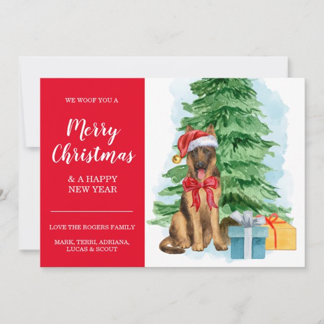 Tarjeta de árbol Santa Hat Navidades baratos para  (Anverso)