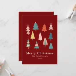 Tarjeta de Árboles de Navidad Red Elegant Non Phot