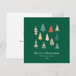 Tarjeta de Árboles de Navidad Verde Moderno Sin Fo