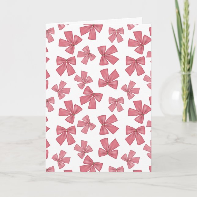 Tarjeta de arco de navidad rosa (Anverso)