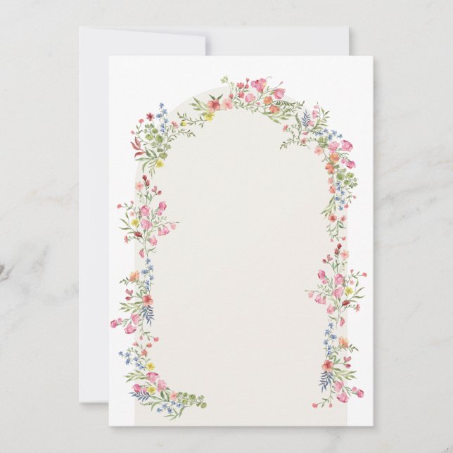 Tarjeta de Arco Floral en Blanco (Anverso)