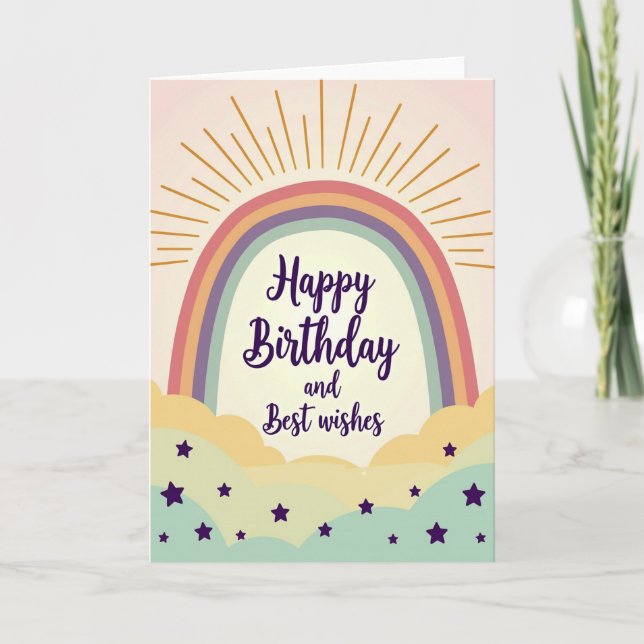 Tarjeta de arco pastel con sentimiento (Anverso)