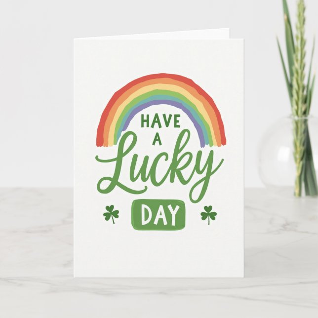 Tarjeta de arcoíris de día de suerte (Anverso)