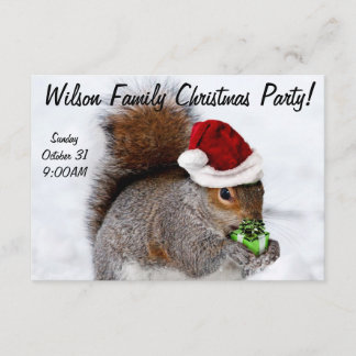 Tarjeta de ardilla para Navidades