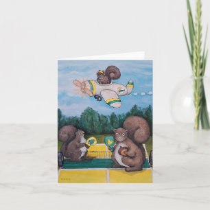 Tarjeta de ardillas de pato