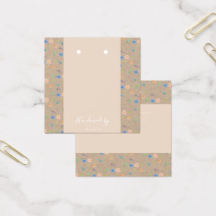 Tarjeta de aretes botánicos de flores silvestres e