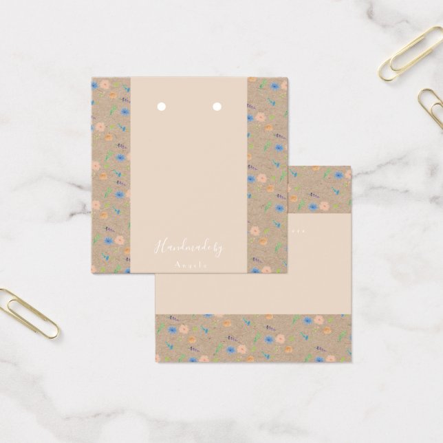 Tarjeta de aretes botánicos de flores silvestres e (Oficina)