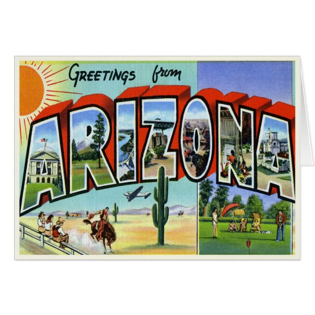 Tarjeta de Arizona Vintage (Anverso (Horizontal))