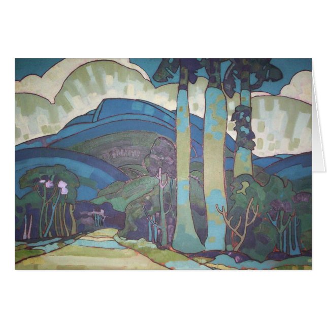 Tarjeta de Arman Manookian del "paisaje hawaiano" (Anverso (Horizontal))