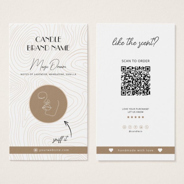 Tarjeta de aroma a velas, Insertar muestras de vel (Anverso y reverso)