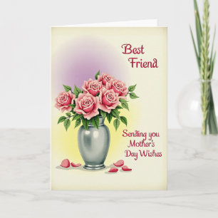 Tarjeta de arreglo floral a rayas