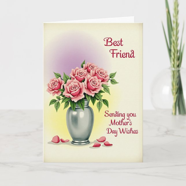 Tarjeta de arreglo floral a rayas (Anverso)