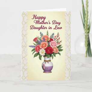 Tarjeta de arreglo floral Chevron