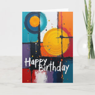 Tarjeta de Arte Abstracto de Cumpleaños Dulce