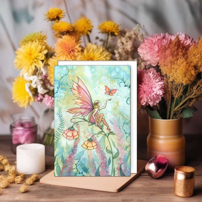 Tarjeta de Arte Acuarela Mariposa Hada (Subido por el creador)