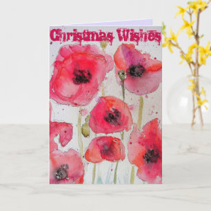 Tarjeta de arte acuarela Navidades de la flor de a