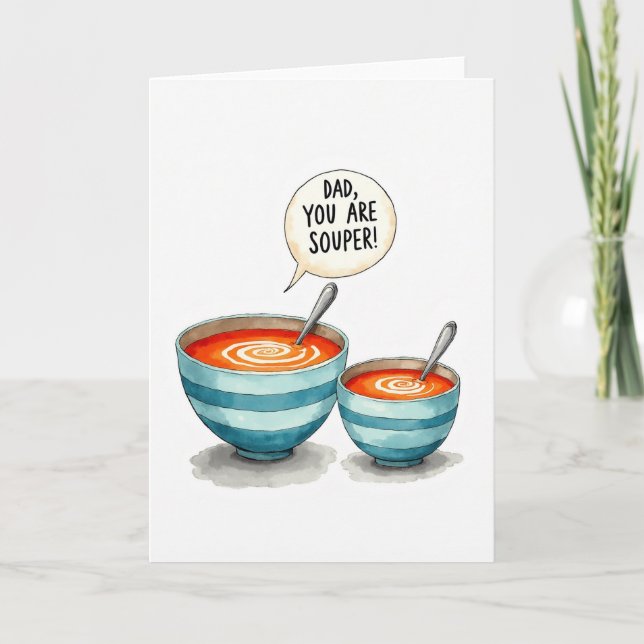 Tarjeta de Arte Acuarela Souper Dad (Anverso)