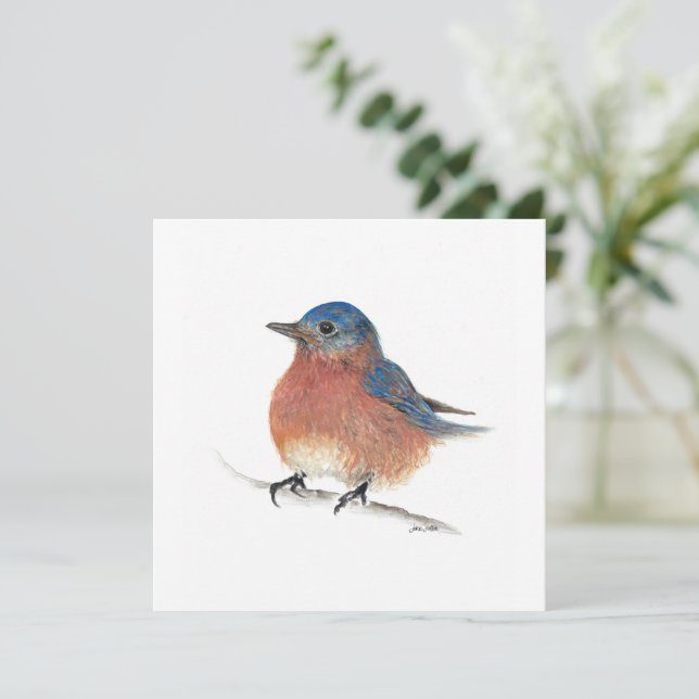 Tarjeta de arte acuática Bluebird (Anverso de pie)