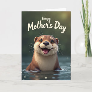 Tarjeta de arte alegre del día de las madres amoro
