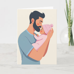 Tarjeta de Arte Amor de Bebé Hombre Barbudo