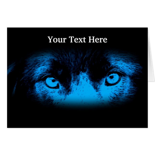 Tarjeta de arte animal Electric Blue Eyes (Anverso (Horizontal))
