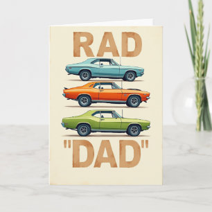 Tarjeta de Arte Automotriz Retro Rad Papá