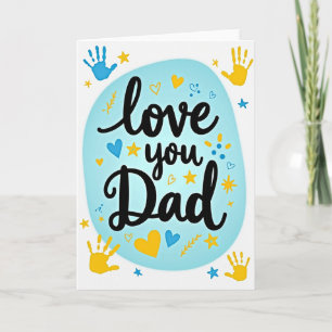 Tarjeta de Arte Azul Celeste para Papá Te Quiero