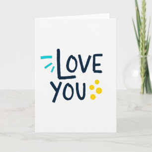 Tarjeta de Arte Azul Marino 'Te Amo'