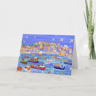 Tarjeta de arte: Barcos en el puerto, Cornwall de 