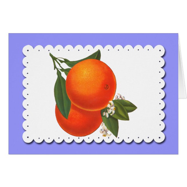 Tarjeta de arte blanca Doily Blank para Naranjas d (Anverso (Horizontal))