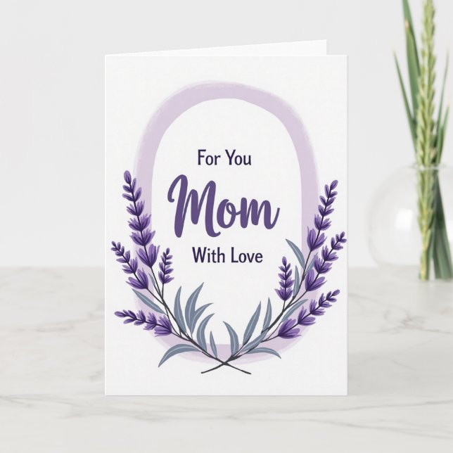 Tarjeta de Arte Botánico de Mamá Elegante (Anverso)