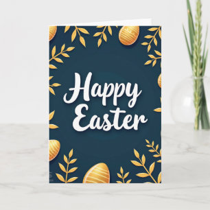 Tarjeta de arte botánico de Pascua feliz