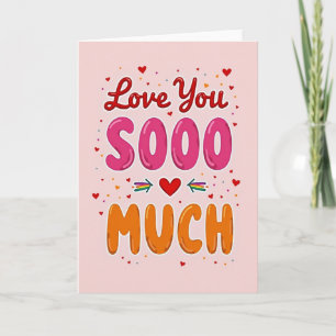 Tarjeta de arte brillante 'Te quiero mucho'