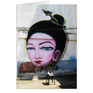 Tarjeta de arte callejero Lady Lao Graffiti