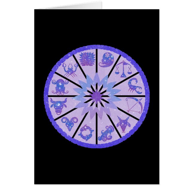 Tarjeta de Arte Celestial de la Rueda del Zodiaco (Frente)