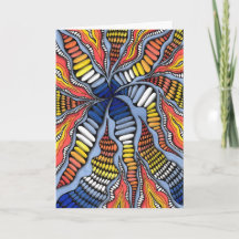 Tarjeta de arte colorida Zen Doodle vórtice psicod