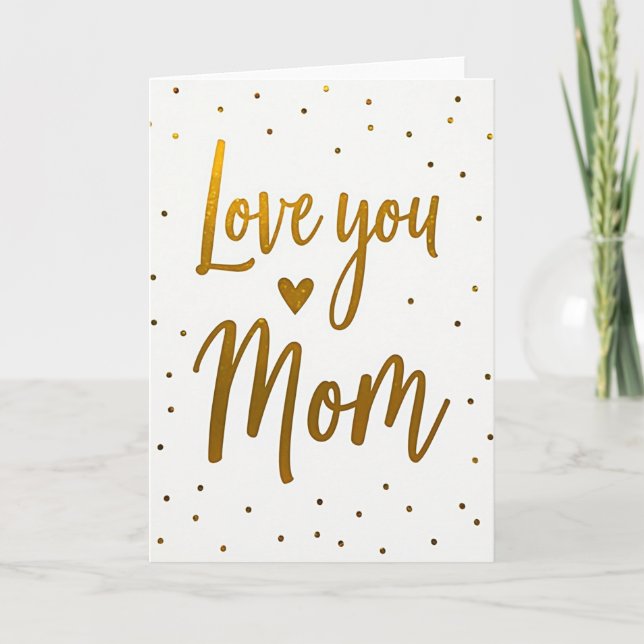 Tarjeta de Arte con Brillo para Mamá Te Quiero (Anverso)
